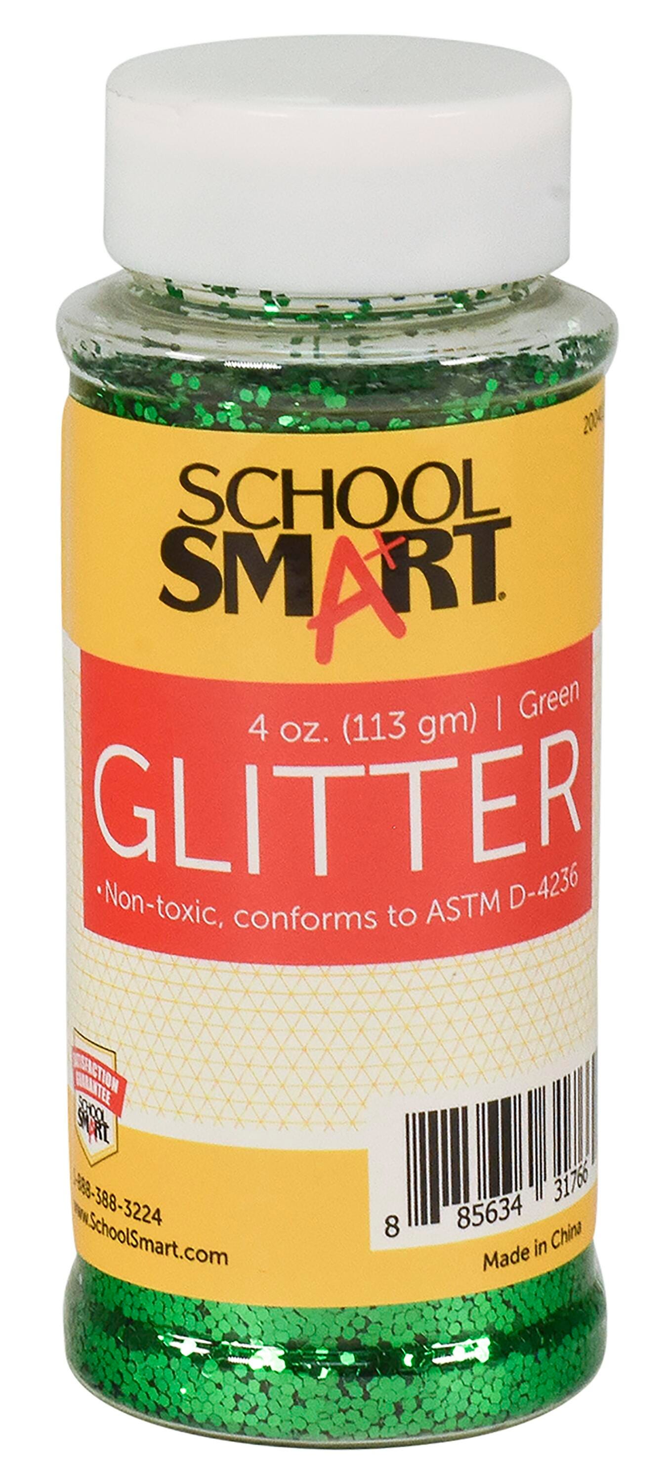 School Smart Craft Glitter, 4 Ounce Jar, Green 2004123